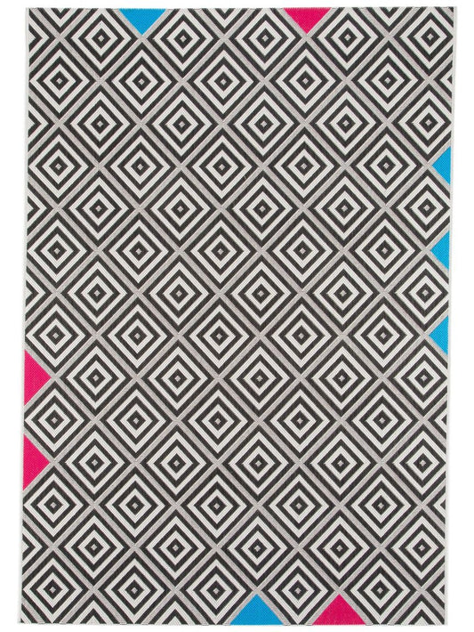 In- & Outdoor Teppich Capri 120x170 cm Blau / Rosa
