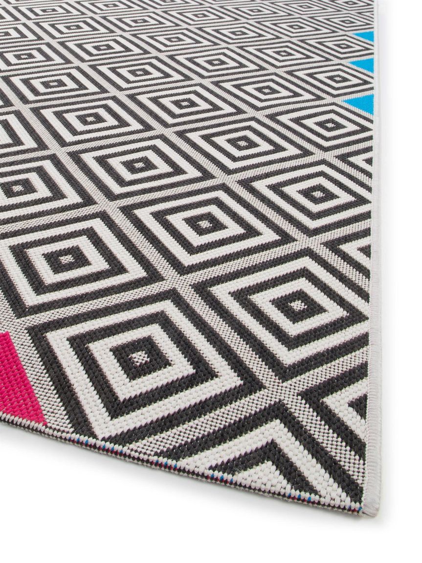 In- & Outdoor Teppich Capri 120x170 cm Blau / Rosa