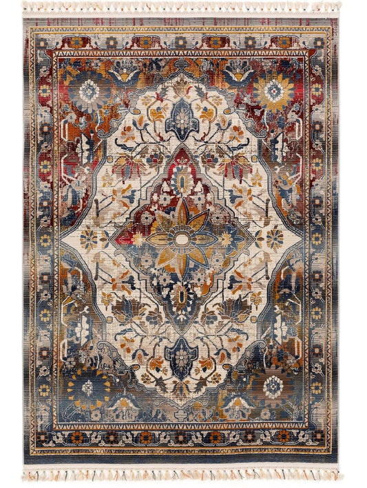 Teppich Simsala Beige / Blau