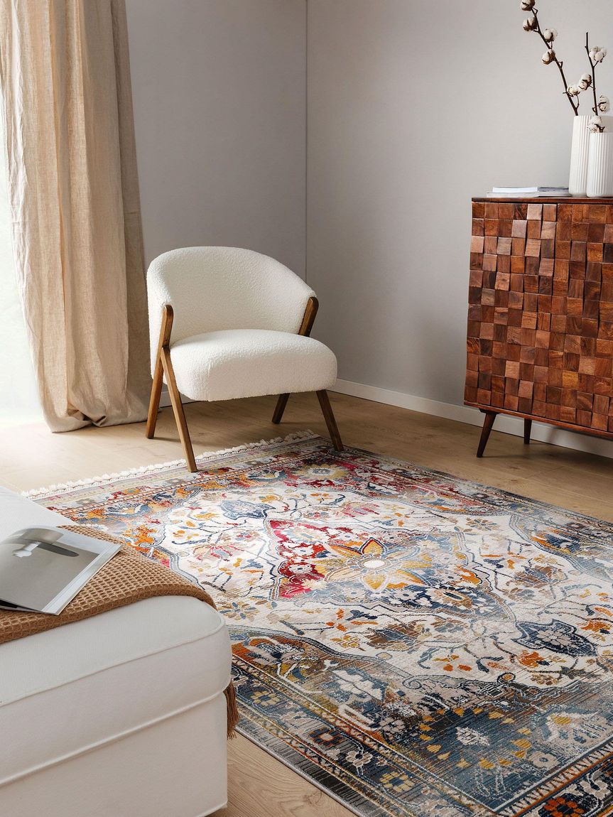 Teppich Simsala Beige / Blau