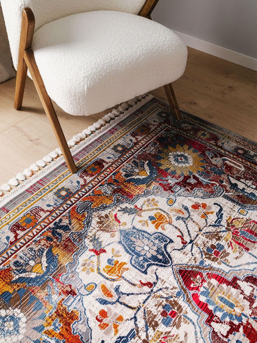 Teppich Simsala Beige / Blau
