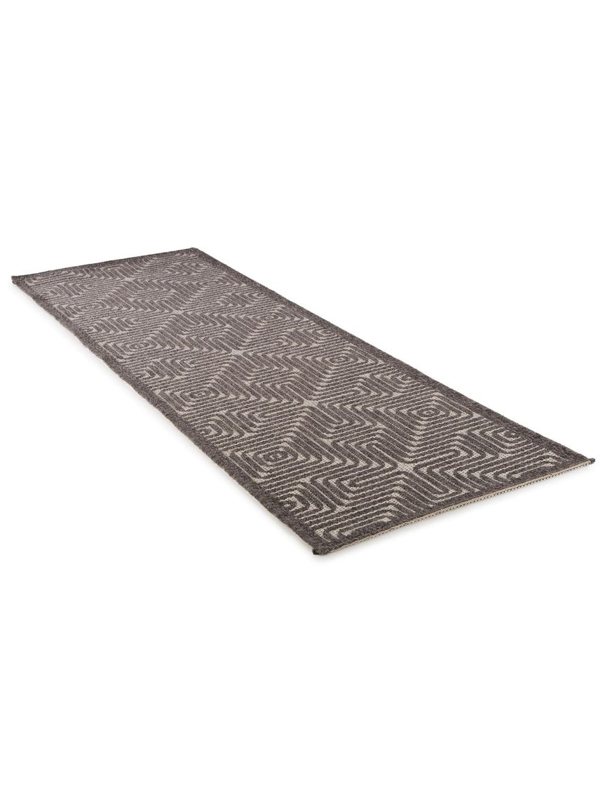In- & Outdoor Teppich Läufer Canvas 75x220 cm Schwarz