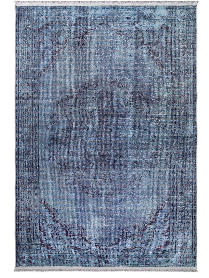 Teppich mit Print Siljan Blau