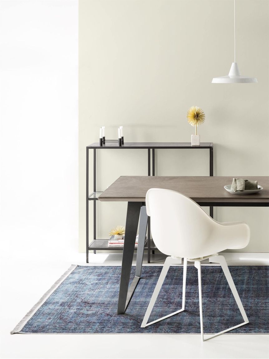 Teppich mit Print Siljan Blau