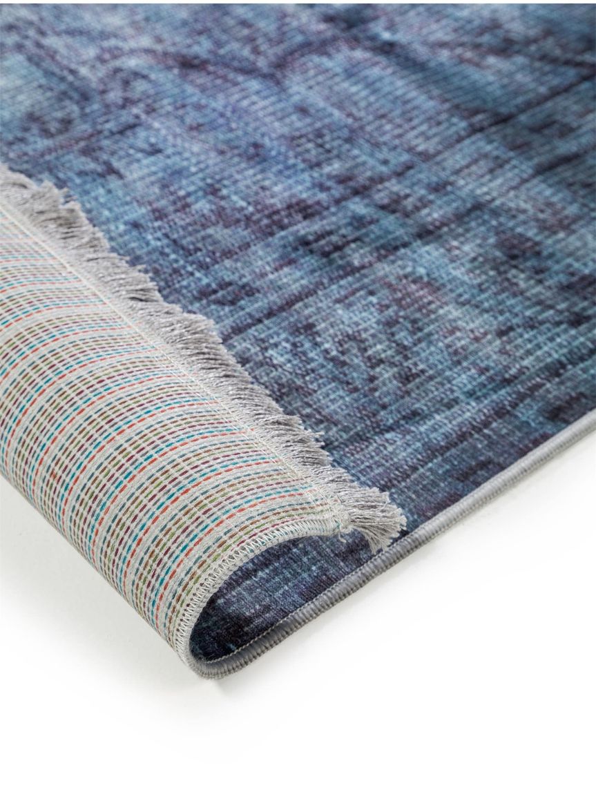 Teppich mit Print Siljan Blau