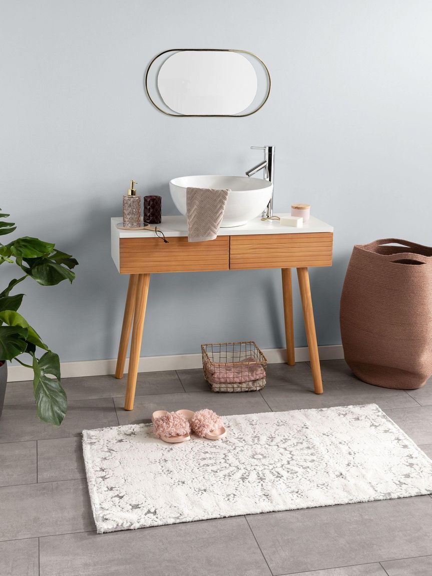 Badematte Luis 60x100 cm Beige / Silber