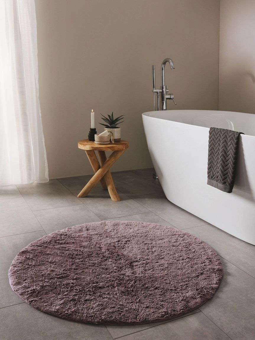 Badematte rund Bamboo Violett