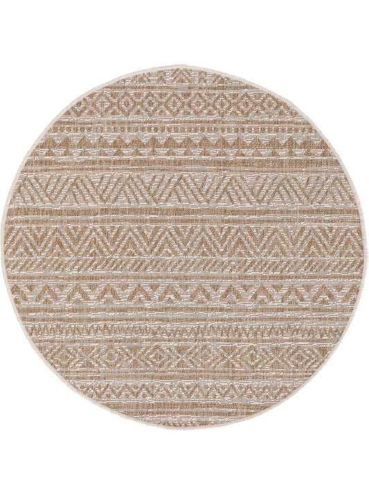 In- & Outdoor Teppich rund Cleo Creame / Beige