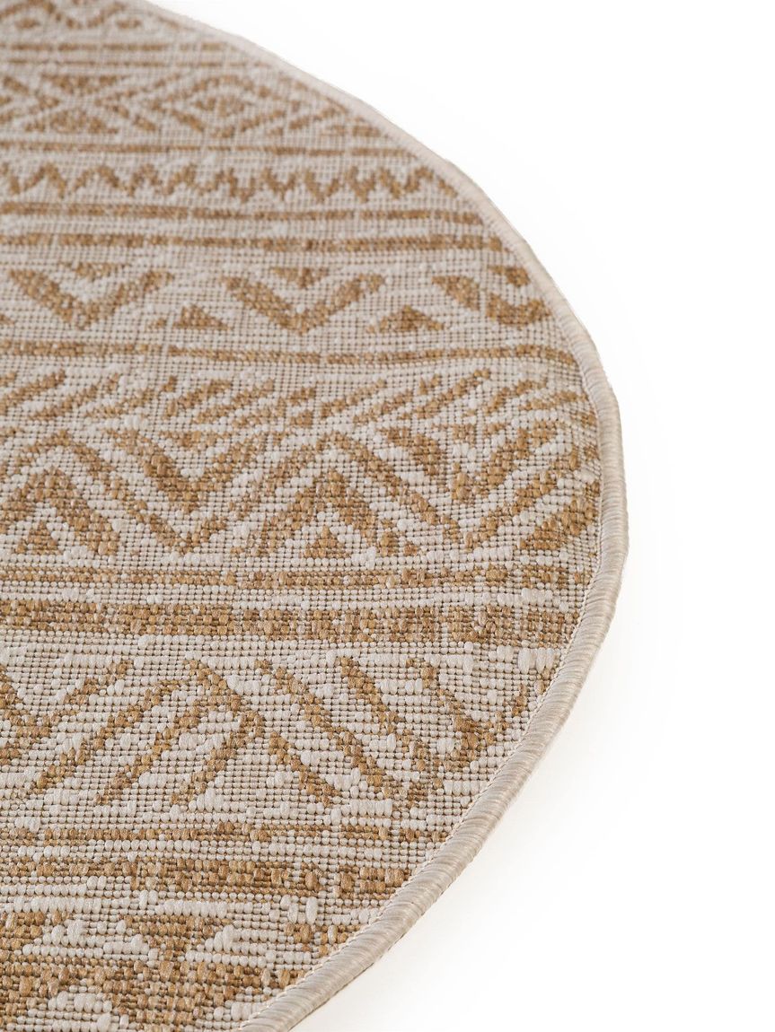 In- & Outdoor Teppich rund Cleo Creame / Beige