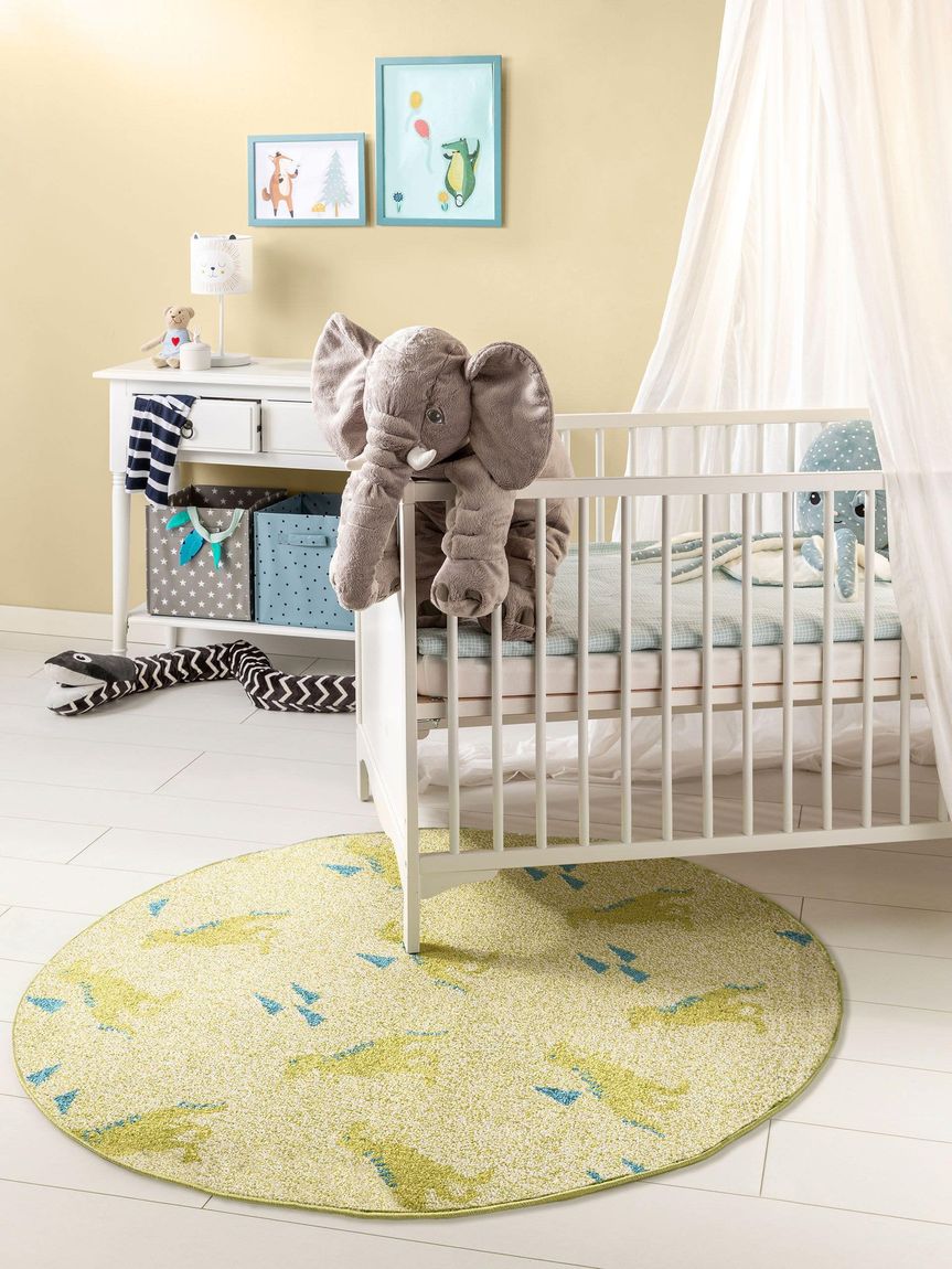 Kinderteppich Noa Kid's Ø 120 cm rund Grün