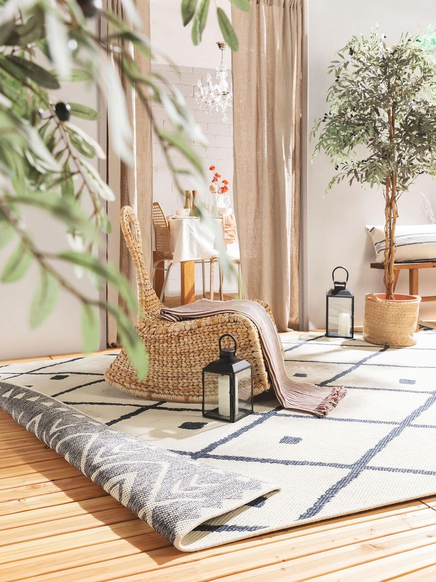 Wendeteppich Terrazzo Grau / Blau
