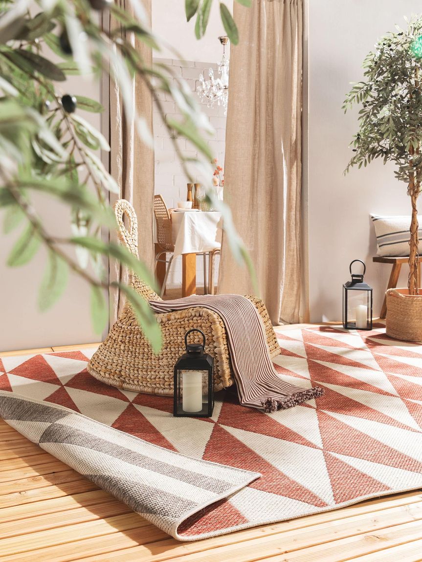 Wendeteppich Terrazzo Beige / Rot