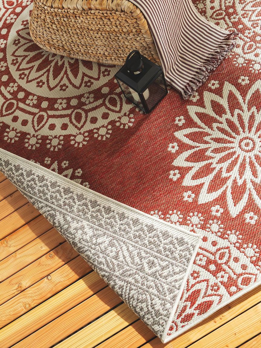 Wendeteppich Terrazzo Beige / Rot