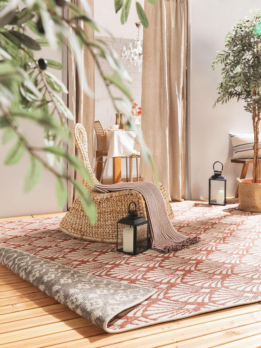 Wendeteppich Terrazzo Beige / Rot