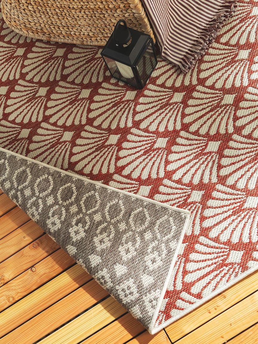 Wendeteppich Terrazzo Beige / Rot