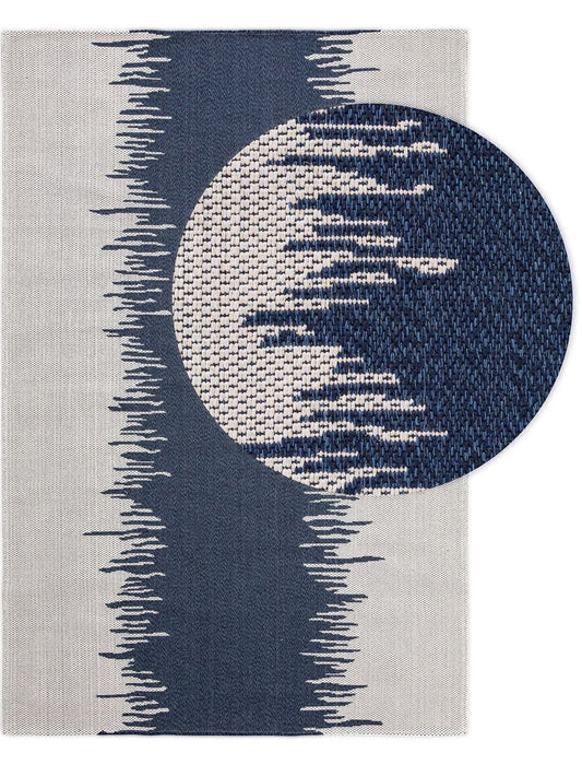 Waschbarer Baumwollteppich Cooper Blau