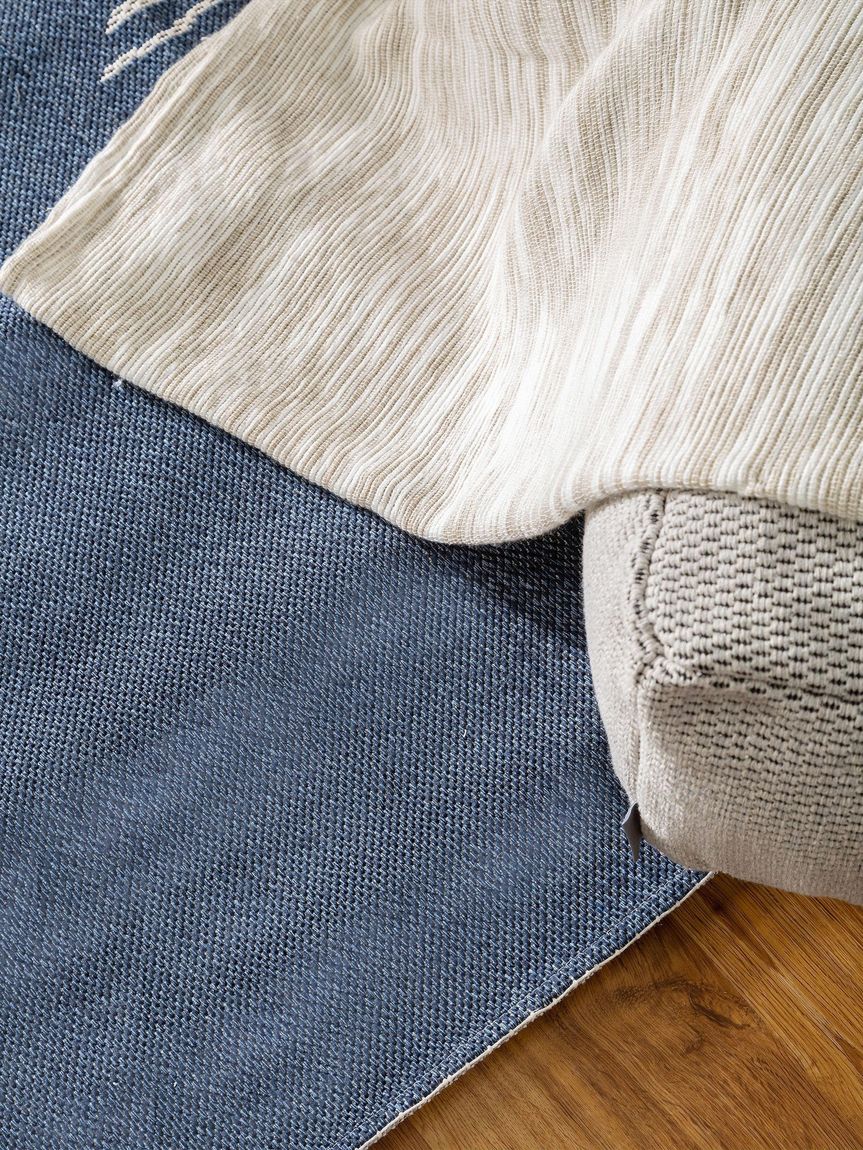 Waschbarer Baumwollteppich Cooper Blau