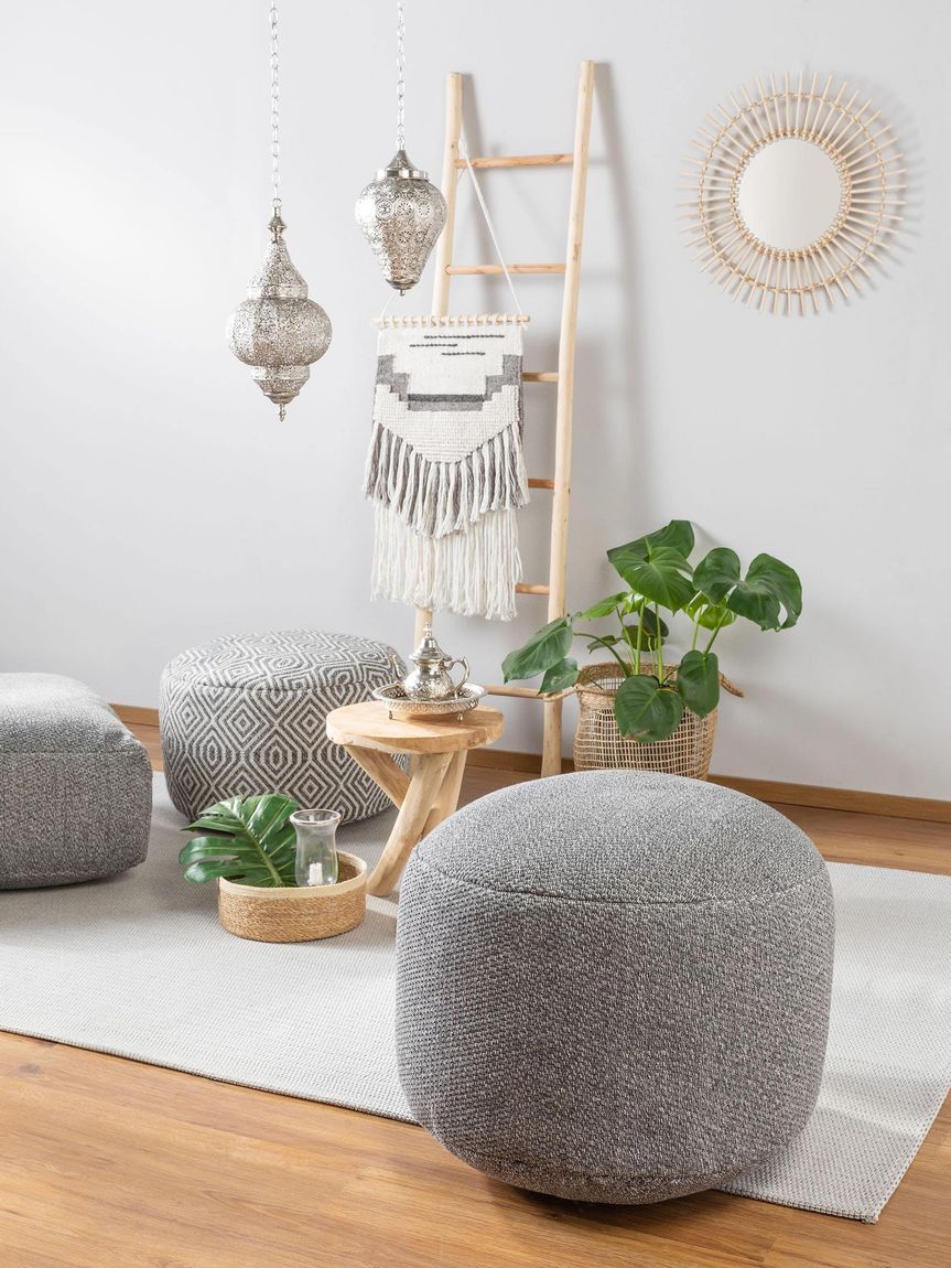 Pouf Bora 55x55x35 cm Anthrazit