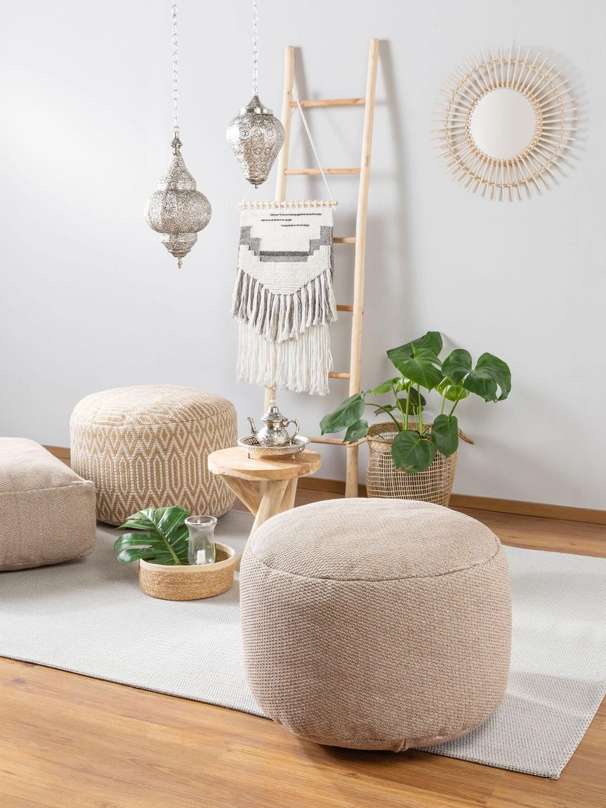 Pouf Bora 55x55x35 cm Taupe