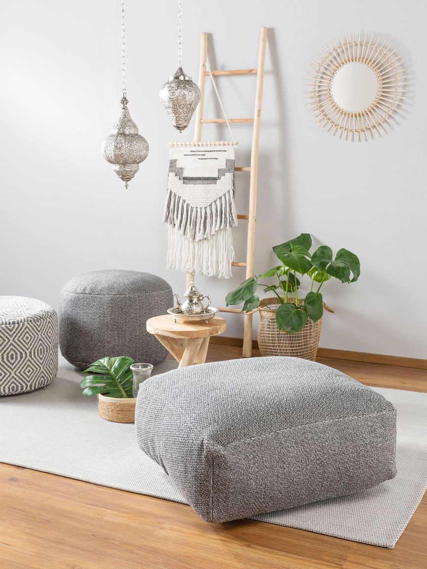 Pouf Bora 68x68x25 cm Anthrazit