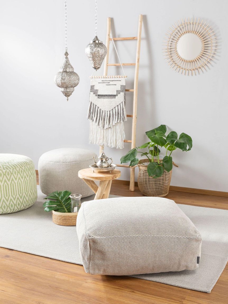 Pouf Bora 68x68x25 cm Creame