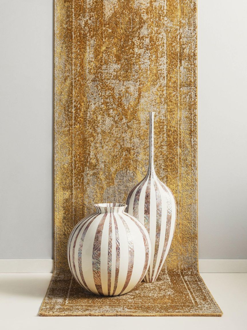 Viskoseteppich Läufer Zaza 80x300 cm Gelb