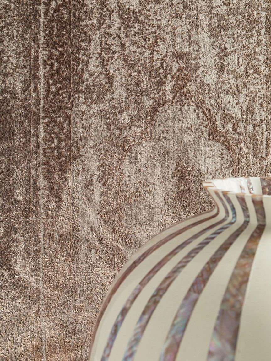 Viskoseteppich Läufer Zaza 80x300 cm Taupe