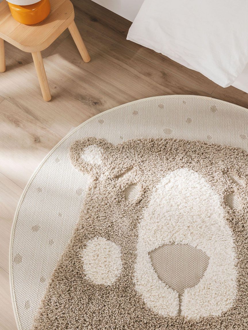 Kinderteppich Carlo Ø 120 cm rund Creame / Taupe