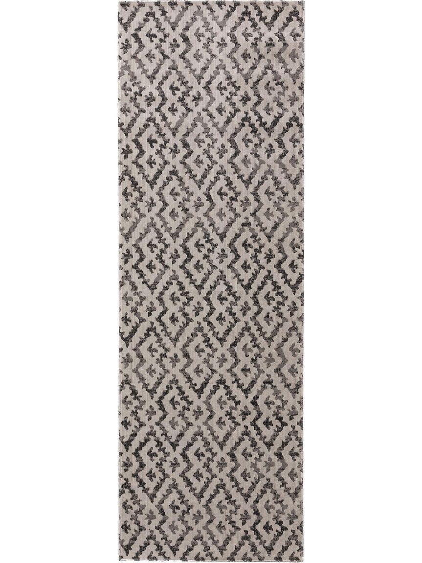 In- & Outdoor Teppich Läufer Jerry 80x240 cm Schwarz / Grau