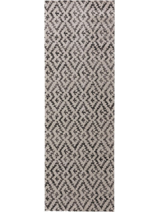 In- & Outdoor Teppich Läufer Jerry 80x240 cm Schwarz / Grau