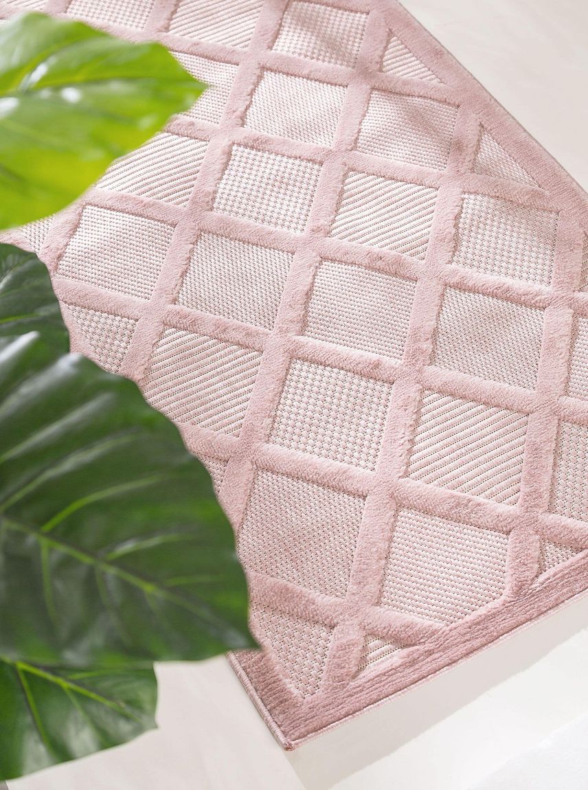 In- & Outdoor Teppich Bonte Läufer 75x220 cm Rosa