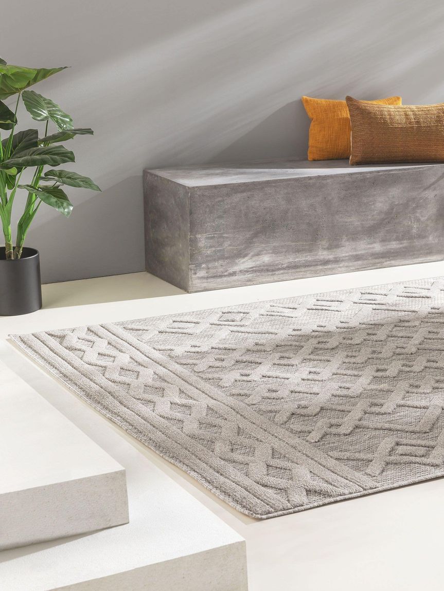 In- & Outdoor Teppich Bonte Hellgrau