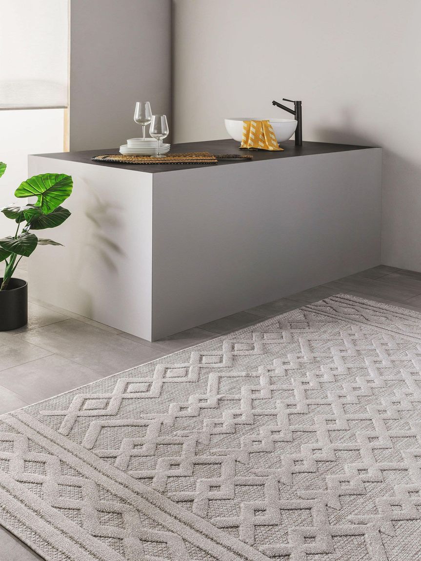 In- & Outdoor Teppich Bonte Hellgrau