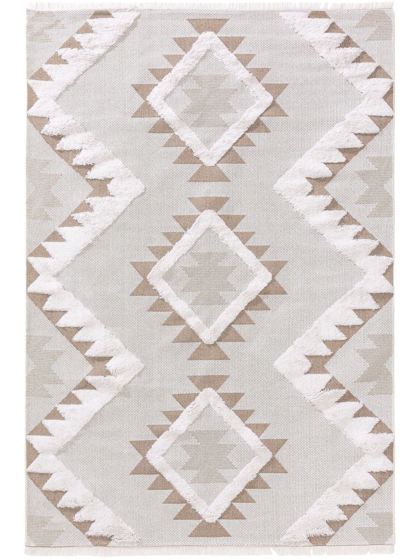 Waschbarer Baumwollteppich Oslo Creame / Taupe