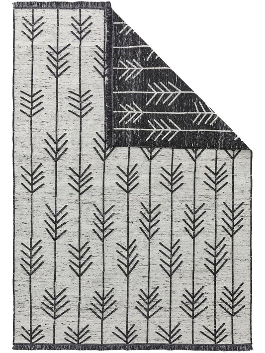 Teppich aus recyceltem Material Vigo Beige / Schwarz