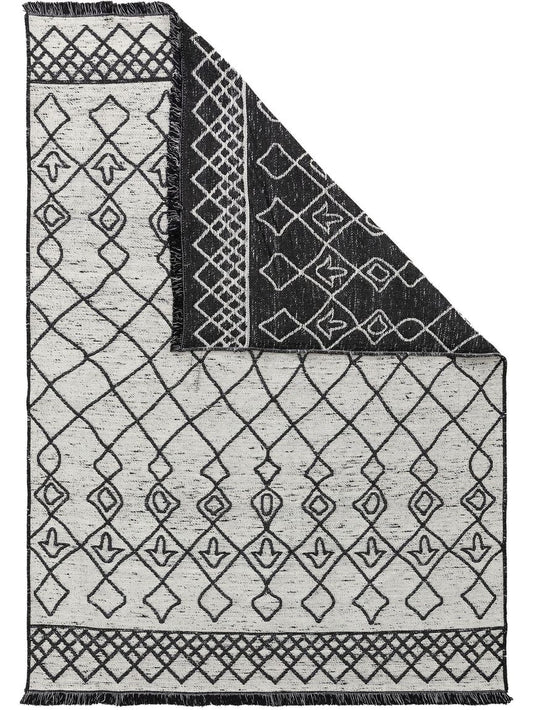 Teppich aus recyceltem Material Vigo Beige / Schwarz