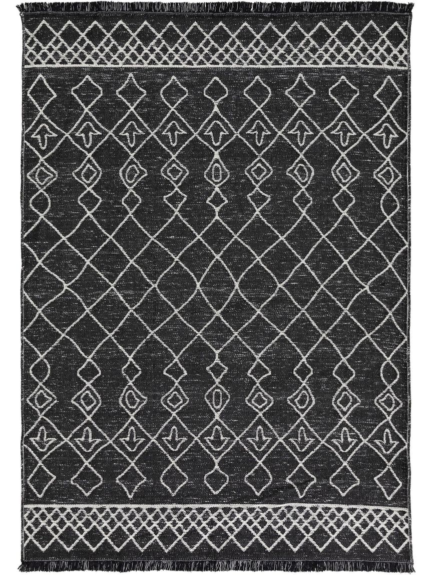 Teppich aus recyceltem Material Vigo Beige / Schwarz