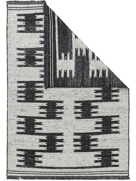 Teppich aus recyceltem Material Vigo Beige / Schwarz