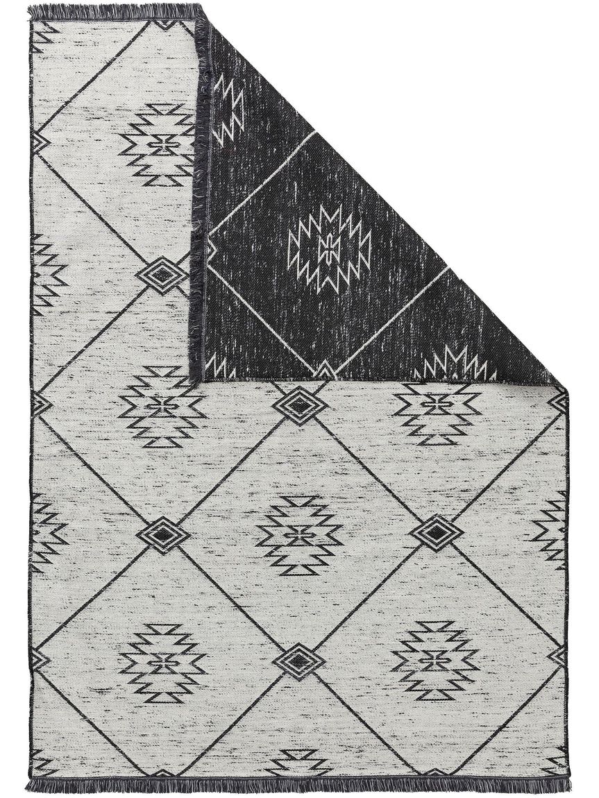 Teppich aus recyceltem Material Vigo Beige / Schwarz