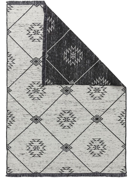 Teppich aus recyceltem Material Vigo Beige / Schwarz