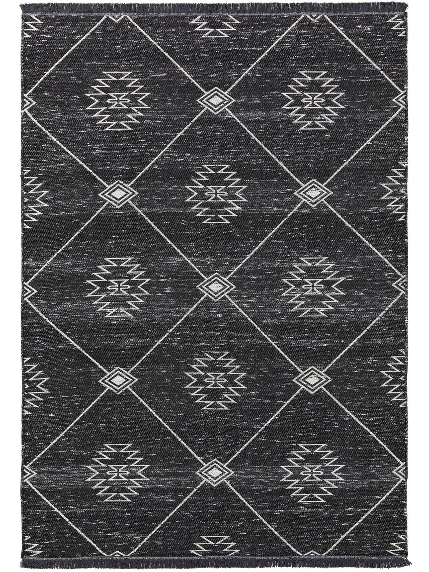 Teppich aus recyceltem Material Vigo Beige / Schwarz
