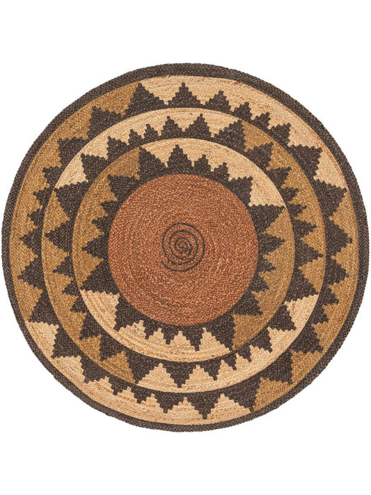 Juteteppich rund Sahara Braun