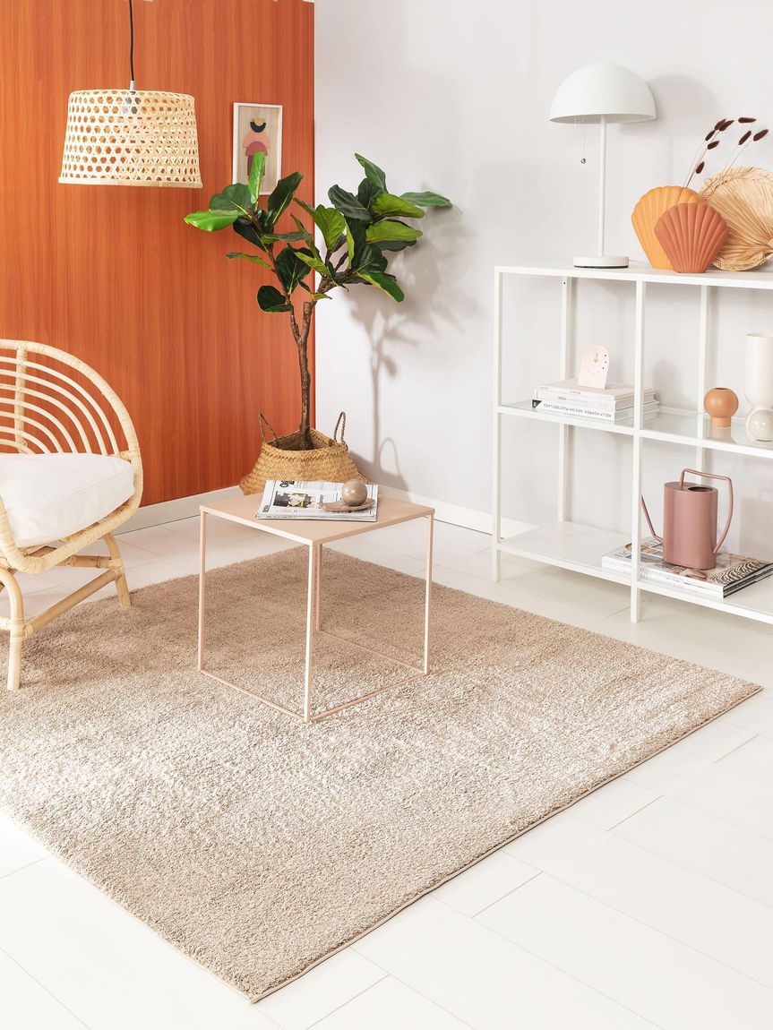 Hochflorteppich Soda 160x160 cm Beige