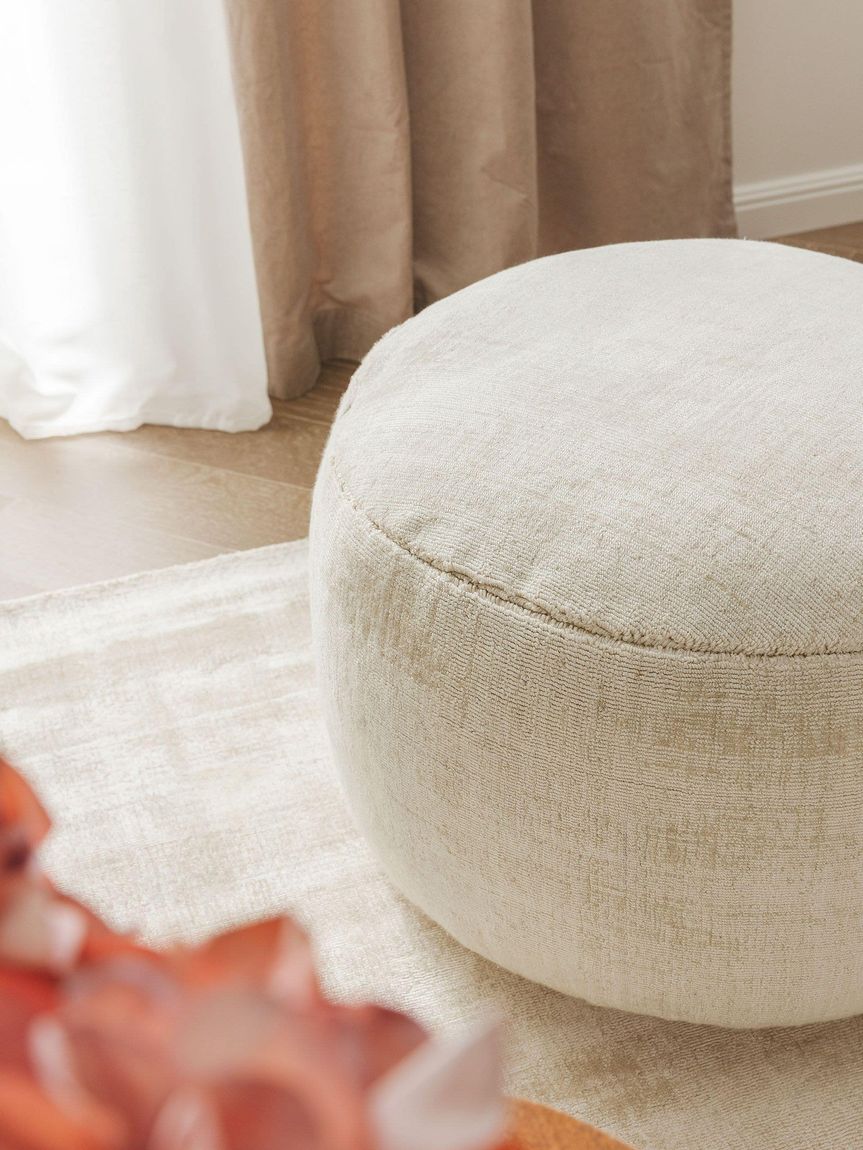 Pouf Nova 55x55x30 cm Creame - Voelpe