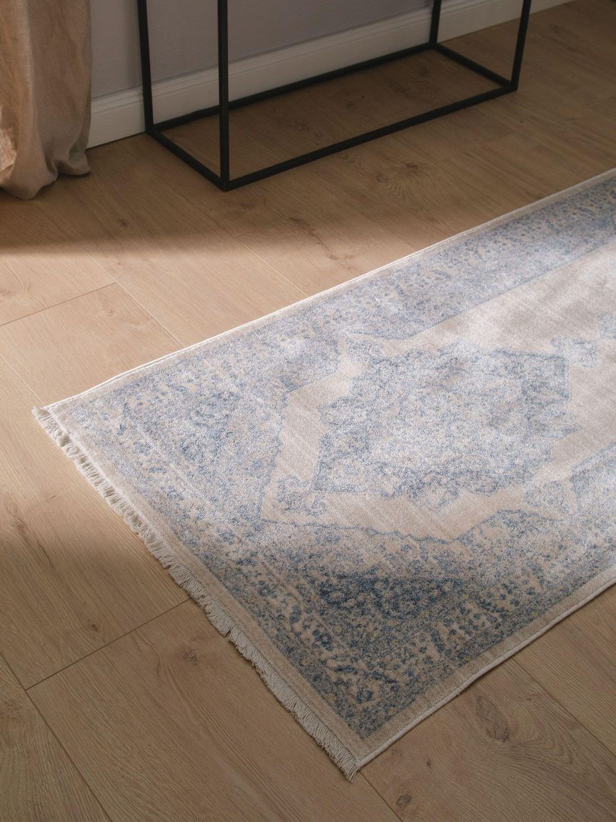 Viskoseteppich Läufer Haven 70x240 cm Blau