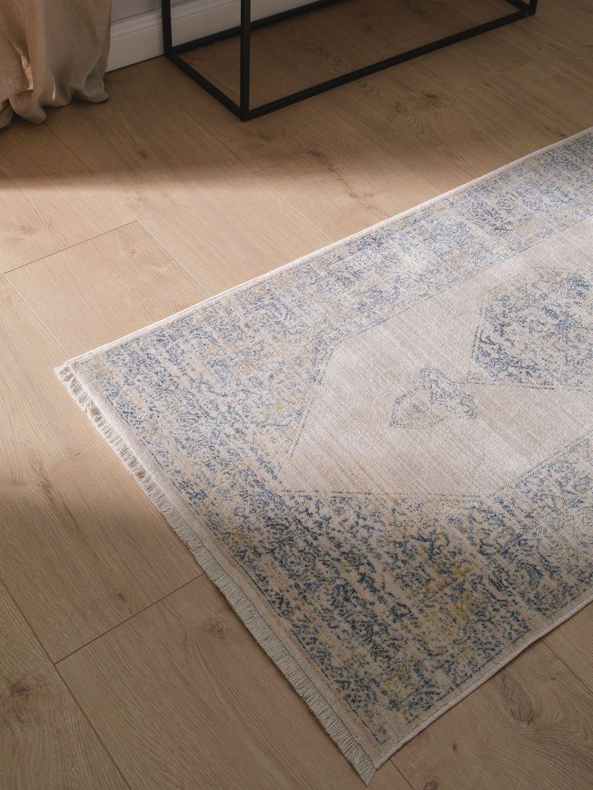 Viskoseteppich Läufer Haven 70x240 cm Blau