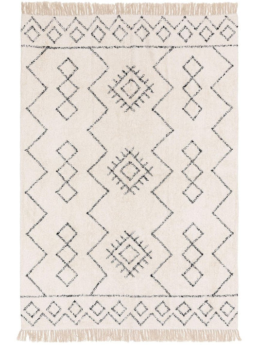 Waschbarer Baumwollteppich Naomi Creame
