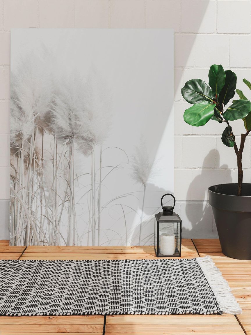 Teppich Läufer aus recyceltem Material Mimpi 80x250 cm Weiß / Schwarz