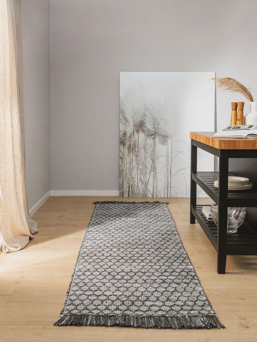 Teppich Läufer aus recyceltem Material Mimpi 80x250 cm Dunkelgrau