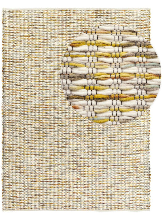 Wollteppich Grain Bunt / Gelb